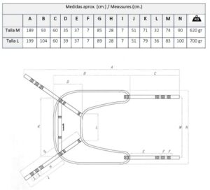 medidas arnes transferencia powerlift de movitcare